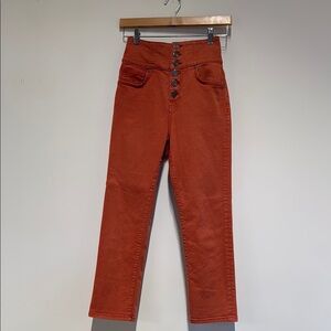 High-Waisted Burnt-Orange Jeans